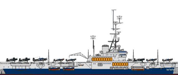 Корабль HMS Colossus R15 [Aircraft Carrier] (1944) - чертежи, габариты, рисунки